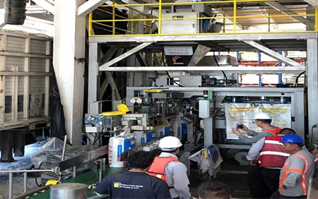 Thiết bị đóng bao và xếp pallet tự động cung cấp cho công ty ISAOSA tại Mexico