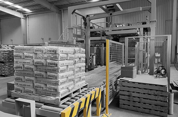 Hệ thống bốc xếp bao lên pallet tự động
